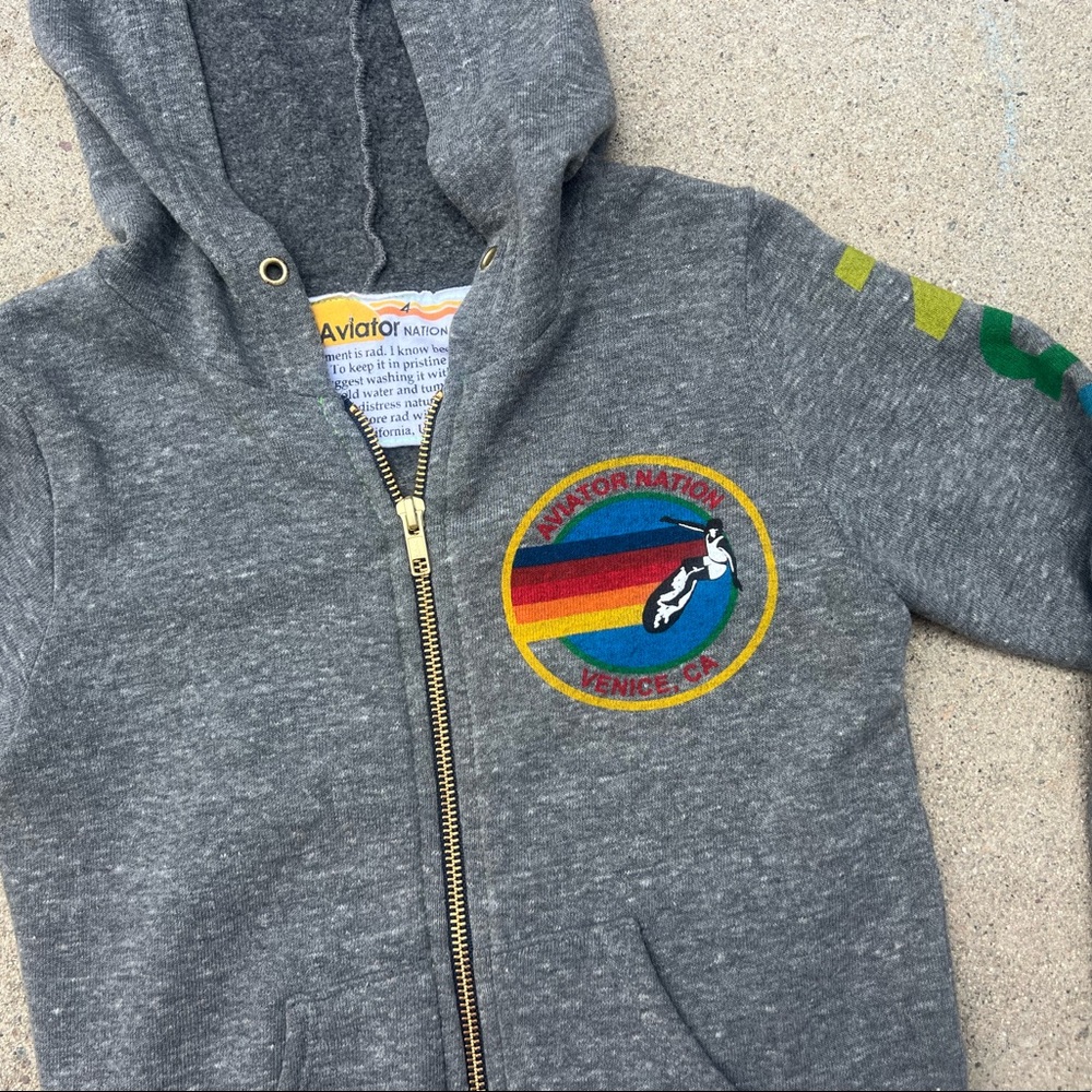 Aviator Nation Kids 4T gray hoodie - Picture 2 of 11